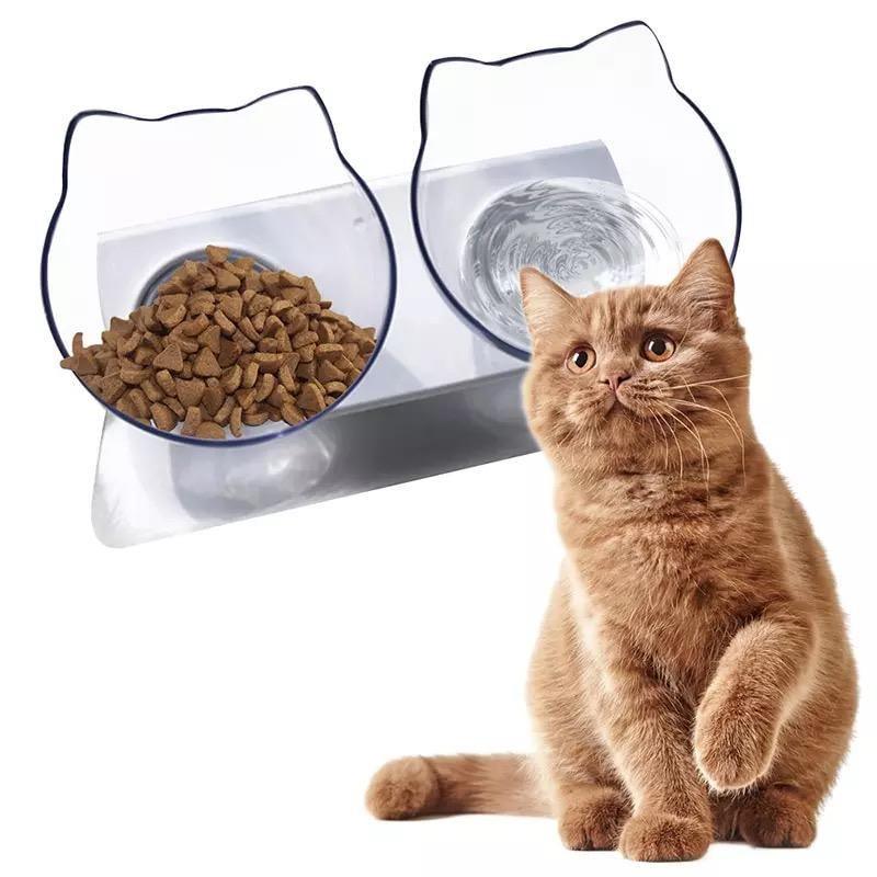 Single & Double Bowl Cat With Raised Stand Pet Food Bump baby and beyond