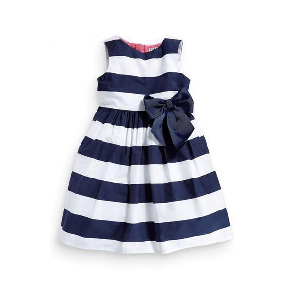 Sleeveless Kids Girls One Piece Striped Bow Tutu Dress Bump baby and beyond