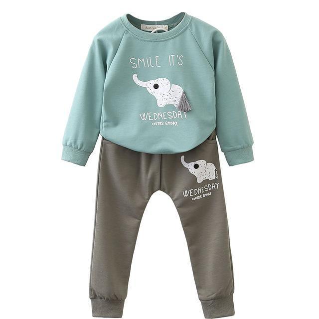 Stylish Long Sleeve Appliqué T Shirt Pants Clothing Bump baby and beyond