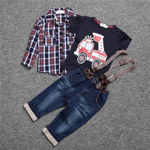 Summer Boys Short Sleeve Denim Pants Clothing Bump baby and beyond