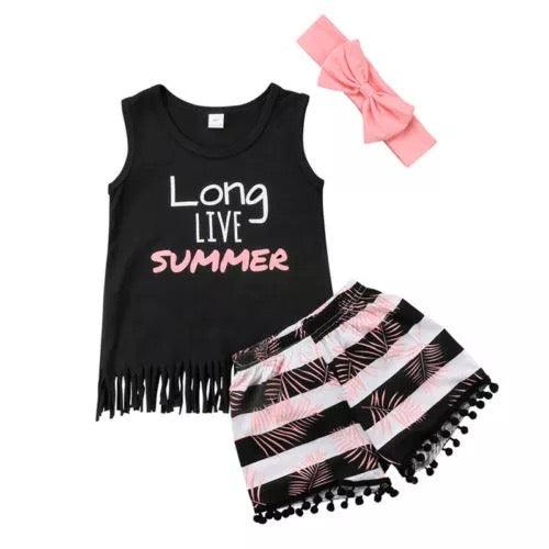 Summer Girls Sleeveless Tops Pants Outfit Sets Clothes Bump baby and beyond