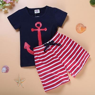 Summer Kid Baby Boys Anchor Fish Cotton Clothes Bump baby and beyond