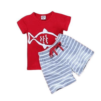 Summer Kid Baby Boys Anchor Fish Cotton Clothes Bump baby and beyond