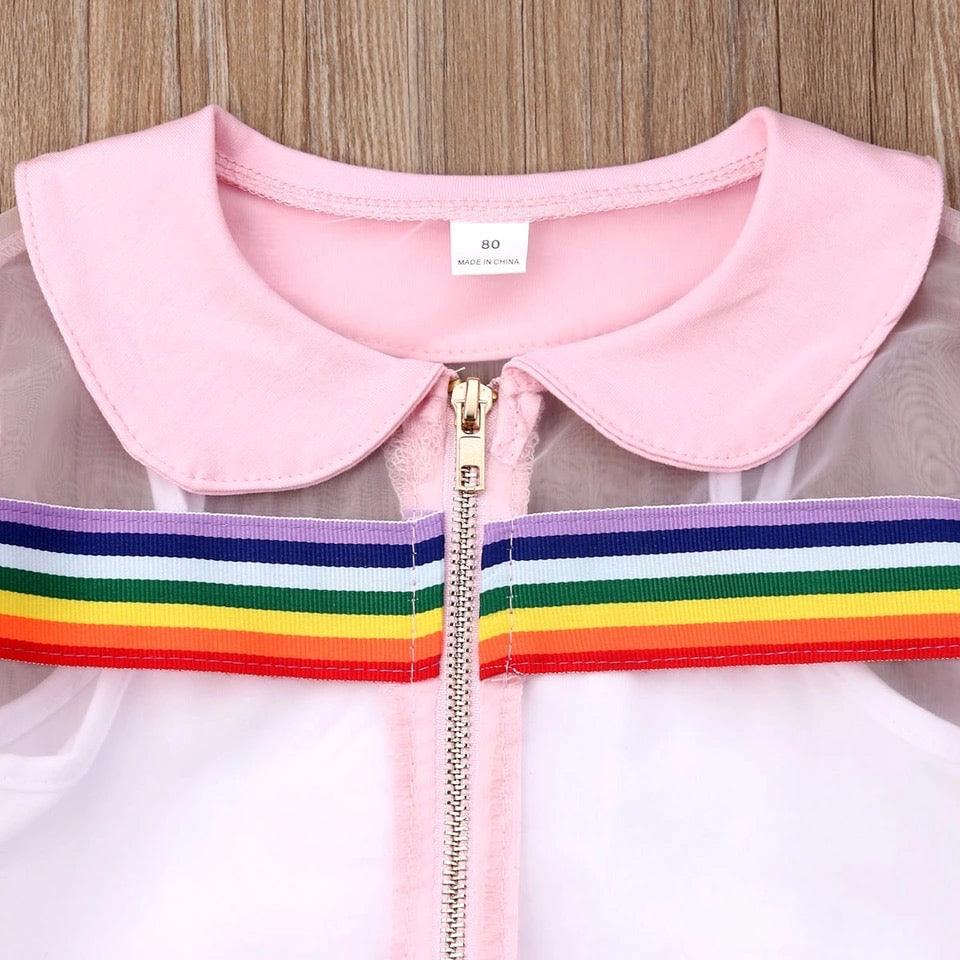 Summer Striped Girls Colorful Mesh Coat Outfit Bump baby and beyond