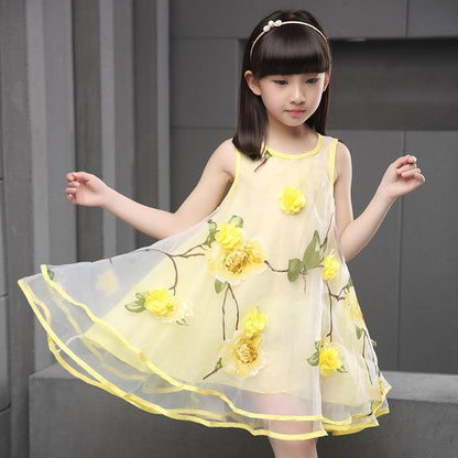 Teen Girl Sleeveless 3D Flower Party Dress Bump baby and beyond