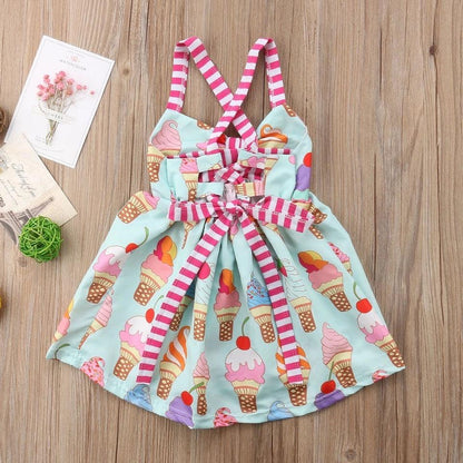 Toddler Babies Girl Sleeveless Ice Cream Strap Dress Bump baby and beyond