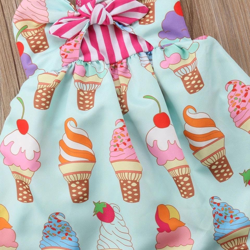 Toddler Babies Girl Sleeveless Ice Cream Strap Dress Bump baby and beyond