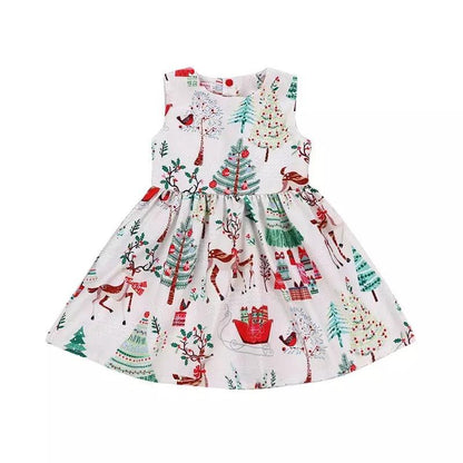 Toddler Baby Girls Christmas Button Geometry Dress Bump baby and beyond