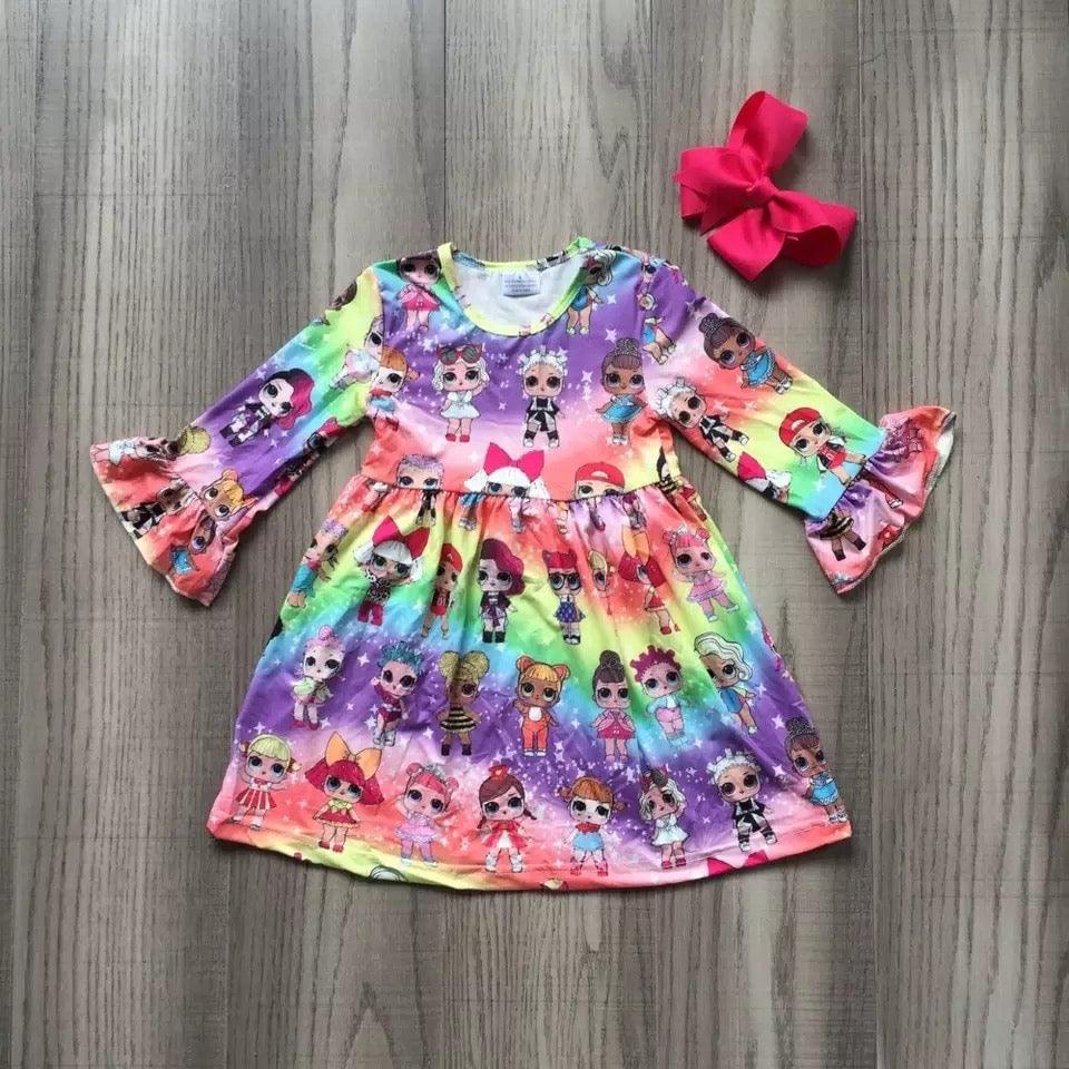 Toddler Baby Girls Flora Rainbow Dresses Bump baby and beyond