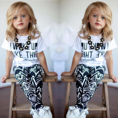 Toddler Girl Zebra Stripe White T Shirt Pant Outfit Bump baby and beyond