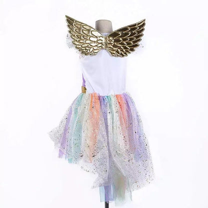 Toddler Girls Rainbow Unicorn Horn Party Dress Bump baby and beyond