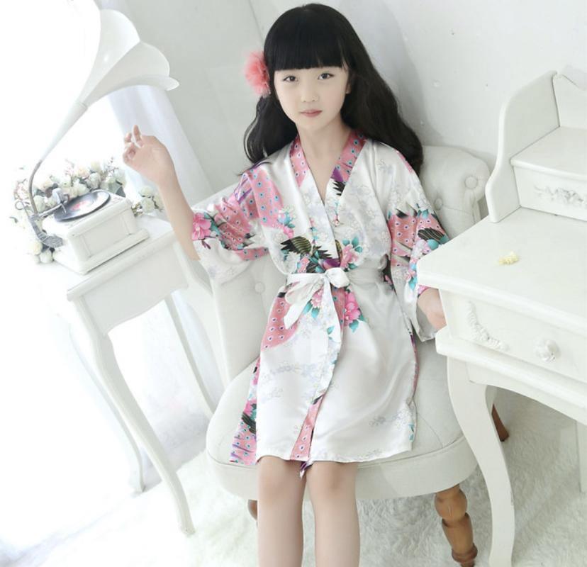 Traditional Japanese Silk Peacock Kimono Pajamas Sleepwear Bump baby and beyond