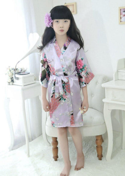 Traditional Japanese Silk Peacock Kimono Pajamas Sleepwear Bump baby and beyond