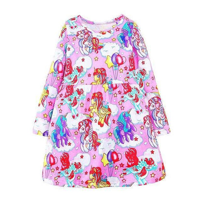 Unicorn Girls Long Sleeve Dress Kids Clothes Bump baby and beyond