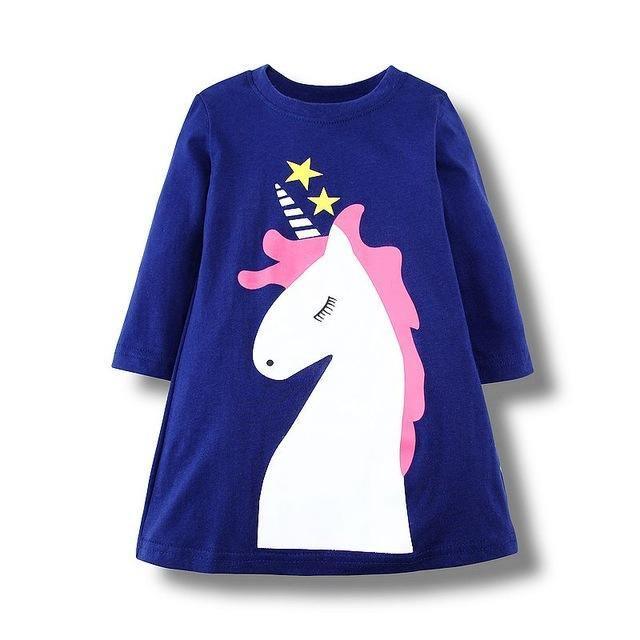 Unicorn Girls Long Sleeve Dress Kids Clothes Bump baby and beyond