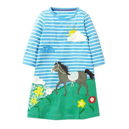 Unicorn Girls Long Sleeve Dress Kids Clothes Bump baby and beyond