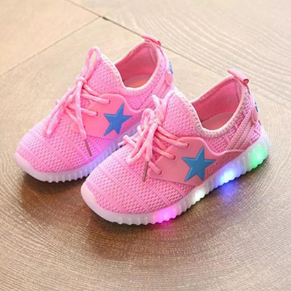 Unisex Boy Girl Led Light Up Sneakers Star Shoes Bump baby and beyond