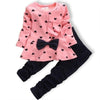 New Girls Style Bow Knot Long Sleeve Striped Leggings Clothes
