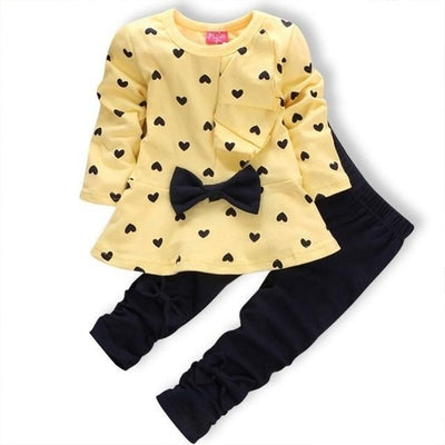 New Girls Style Bow Knot Long Sleeve Striped Leggings Clothes