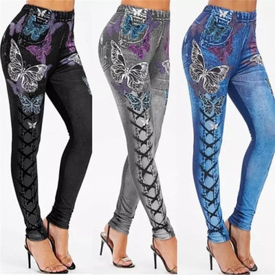 Women Fashion 3D Print Casual Hip Slimming Breathable Leggings