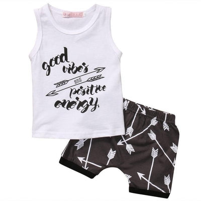 Newborn Kids Baby Boy Arrow T shirt Short Pants Outfit