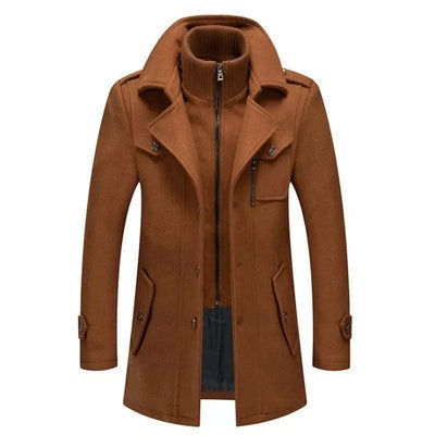 Men’s Wool Double Collar Trench Coat