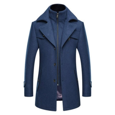 Men’s Wool Double Collar Trench Coat