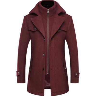 Men’s Wool Double Collar Trench Coat