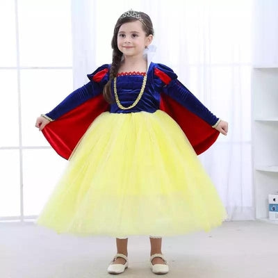 Fancy Girls Puff Sleeve Snow White Dress Costume