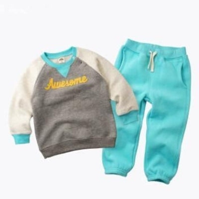 Kids Boys Girls Suit Velvet Hunk T Shirt Pants