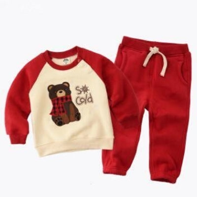 Kids Boys Girls Suit Velvet Hunk T Shirt Pants