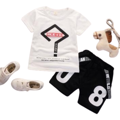 Summer Kid Boys Top T Shirt Shorts Outfit