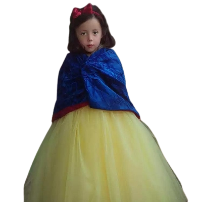 Fancy Girls Puff Sleeve Snow White Dress Costume