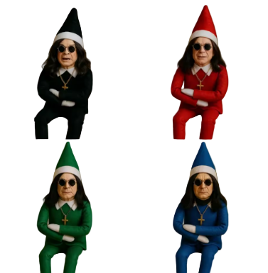 Rockstar Christmas Elf Doll Funny Holiday Shelf Decoration