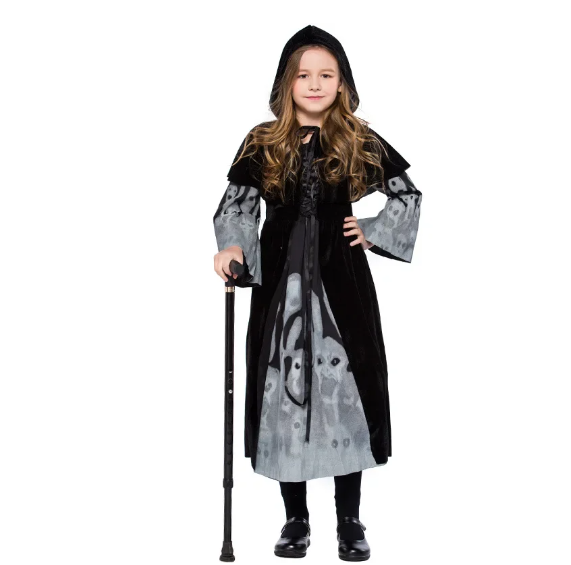 Children's Skeleton Demon Witch Halloween Cosplay Costume