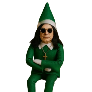 Rockstar Christmas Elf Doll Funny Holiday Shelf Decoration