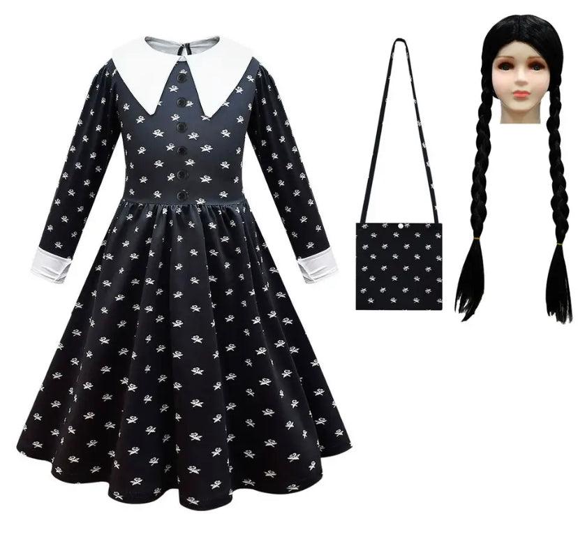 Addams Wednesday Uniform Cosplay Costume Dress Bump baby and beyond