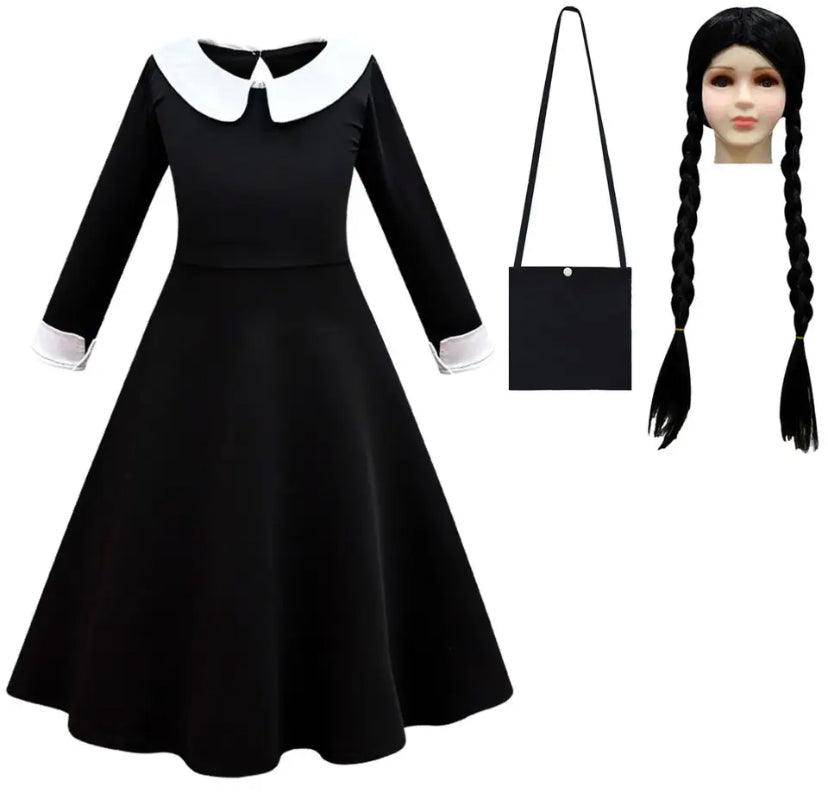 Addams Wednesday Uniform Cosplay Costume Dress Bump baby and beyond