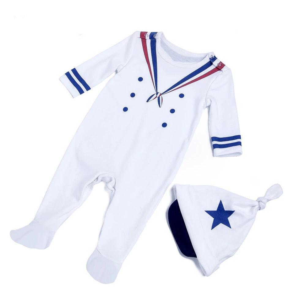 Baby Boy Navy Sailor Bodysuit Clothes Bump baby and beyond