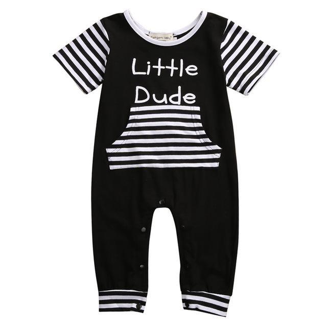 Baby Boy Romper Little Dude Cotton Jumpsuit Bump baby and beyond