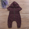 Load image into Gallery viewer, Baby Boy Romper Short Sleeve Hooded Zipper Jumpsuit Clothes Bump baby and beyond