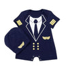 Baby Boy Short Sleeve Romper Navy Jumpsuit Hat Bump baby and beyond