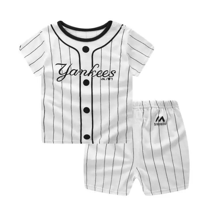 Baby Boy Striped Yankees T-shirt+ Short Tracksuit Bump baby and beyond