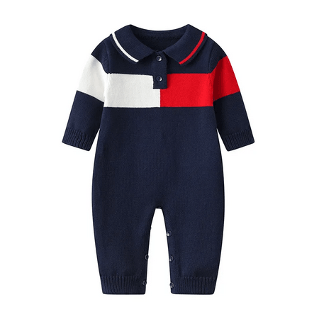 Baby Boys Turtle Neck Knitted Jumpsuit Bump baby and beyond