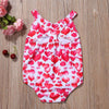 Baby Girl Red Heart Romper Jumpsuit Clothes Bump baby and beyond