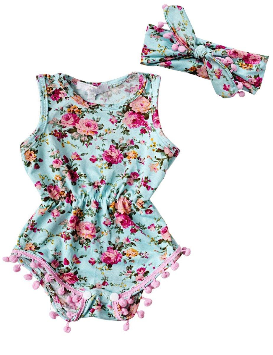 Baby Girl Romper Summer Floral Jumpsuit Outfit Bump baby and beyond