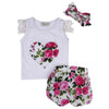 Load image into Gallery viewer, Baby Girls Toddler Floral Tops Bloomer Headband Outfit Bump baby and beyond