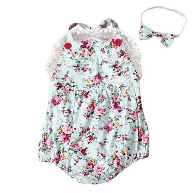 Baby Romper Vintage Baby Girls Playsuit Bump baby and beyond