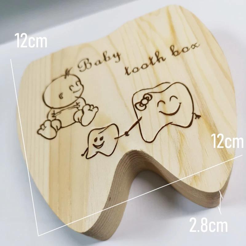 Baby Tooth Wooden Box Milk Teeth Storage Bump baby and beyond