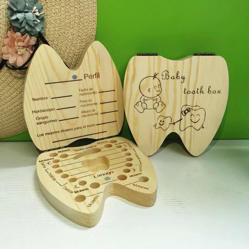Baby Tooth Wooden Box Milk Teeth Storage Bump baby and beyond